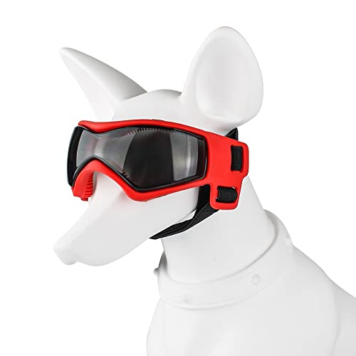 Hundebrille, Anti-UV Wasserdicht Winddicht Hunde Sonnenbrille für Kleine und Mittlere Hunde, Einstellbar Hunde Sonnenbrille für Outdoor, Party, Urlaub, Reisen von MiOYOOW