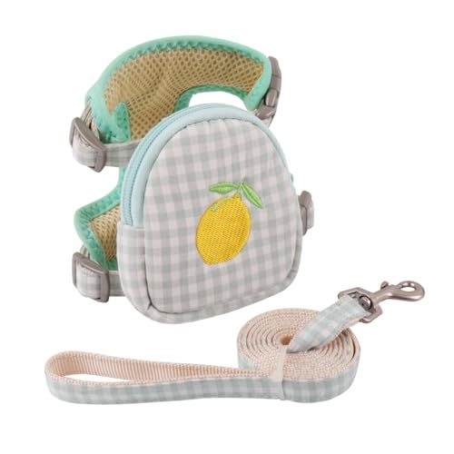 Hundegeschirr Rucksack Leine Set,Abnehmbar Hunde Selbsttragetasche Welpengeschirr Weste Rucksack für Kleine Hunde von MiOYOOW