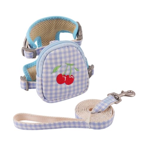 Hundegeschirr Rucksack Leine Set,Abnehmbar Hunde Selbsttragetasche Welpengeschirr Weste Rucksack für Kleine Hunde von MiOYOOW