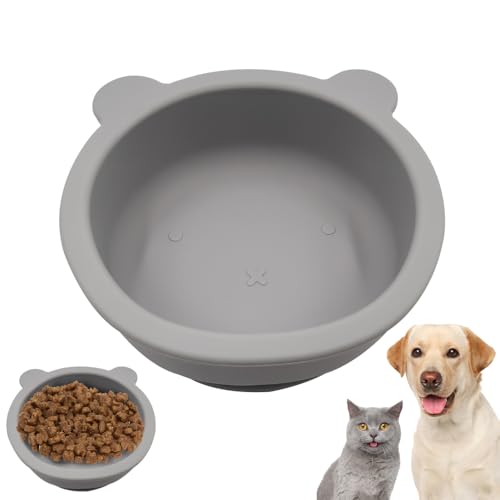 Hundenapf, Silikon Hundefutternapf mit Saugnapf, Katzenfutternapf mit Verdicktem Rand für Welpen und Kleintiere Hundenapf, Silikon Hundefutternapf mit Saugnapf, Katzenfutternapf mit Verdicktem Rand für Welpen und Kleintiere von MiOYOOW