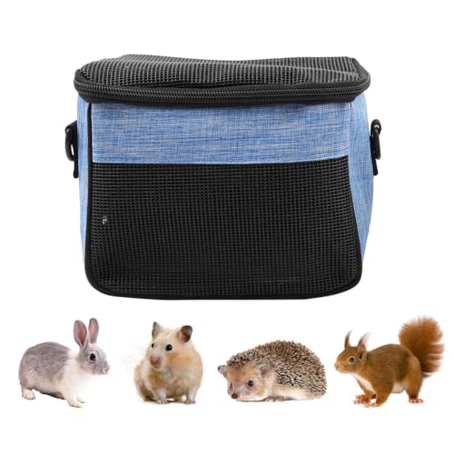 Meerschweinchen Tragetasche, Tragbare Atmungsaktive Hamster Transportbox Kleintiere Reisetasche mit Verstellbarem Schultergurt für Hamster Meerschweinchen Chinchillas Eichhörnchen Kaninchen von MiOYOOW