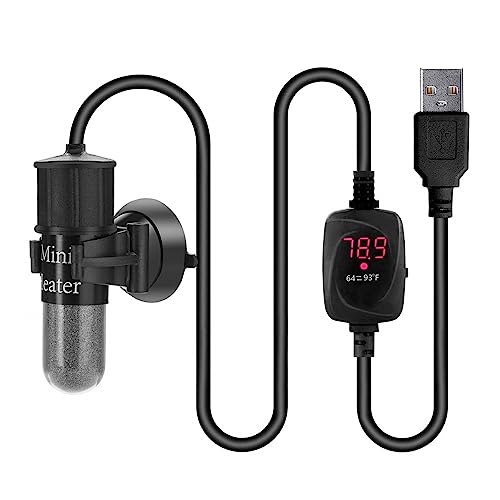 MiOYOOW Aquarium Heizung Aquarium-Heizstab 10 W USB Tauchschildkrötenheizung Mini Aquarium Heizung Thermostatisches Heizelement Aquarium Temperaturregler für 3L Aquarium von MiOYOOW