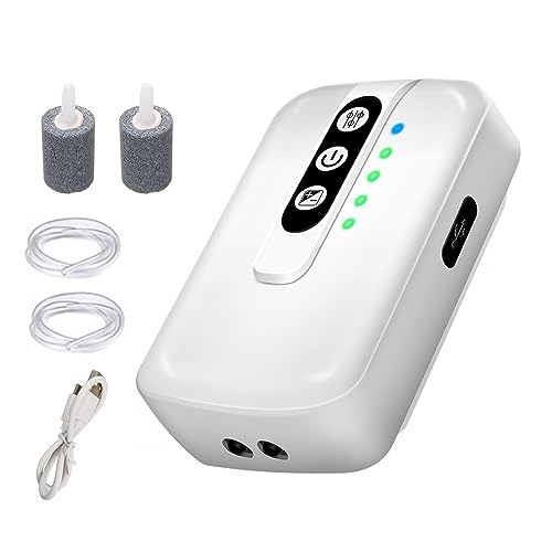 MiOYOOW Aquarium Luftpumpe, Aquarium Sauerstoffpumpe Aquarium Air Pump zum Transportieren von Fischen, Angeln im Freien, Köderkühlung von MiOYOOW