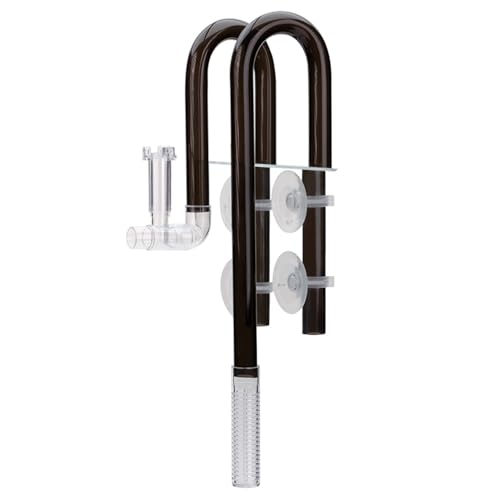 MiOYOOW Aquarium Einlauf Auslauf, Aquarium Filtratrohr, U-förmiges Zu- Und Abfluss Seerosenrohr mit 4 Leistungsstarken Saugnäpfen für Aquarium Pflanztank 12/16 mm von MiOYOOW