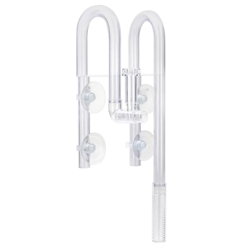 MiOYOOW Einlauf Auslauf Aquarium, Aquarium Filtratrohr, U-förmiges Zu- Und Abfluss Seerosenrohr mit 4 Leistungsstarken Saugnäpfen für Aquarium Pflanztank 12/16 mm von MiOYOOW