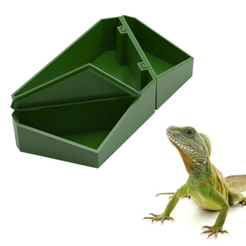 MiOYOOW Futternapf Reptilien, 3-in-1 Reptile Wasser- und Futterschale, Abnehmbarer Wasserschale Terrarium für Bartagamen Geckos Eidechsen Chamäleons Frösche Schlangen von MiOYOOW