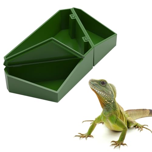 MiOYOOW Futternapf Reptilien, 3-in-1 Reptile Wasser- und Futterschale, Abnehmbarer Wasserschale Terrarium für Bartagamen Geckos Eidechsen Chamäleons Frösche Schlangen von MiOYOOW