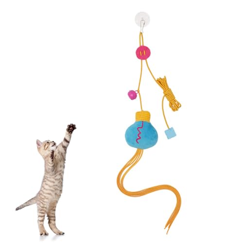 MiOYOOW Interaktives Katzenspielzeug, Katzenspielzeug Selbstbeschäftigung Hängende Türrahmen mit Glöckchen, Flexibles Teaser Spielzeug für Indoor Kätzchen Spielen und Verfolgungsjagd von MiOYOOW