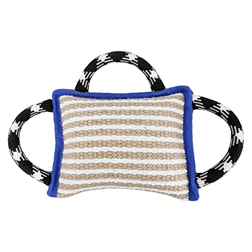 MiOYOOW Jute-Bisskissen, Hundetraining Bite Pillow für mittlerer bis großer Hund, Training Hanf Bisskissen Geeignet für Training, Reißen, Spielen von MiOYOOW