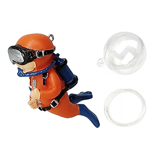 MiOYOOW Taucher Aquarium Dekorationsset,Umweltfreundlich Schwimmendes Aquarium Zubehör Handgefertigtes Aquarium Ornament für alle Arten von Aquarien von MiOYOOW