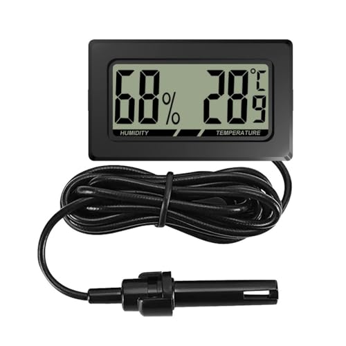 Reptilien Thermometer Hygrometer,Mini Digital Reptilien Temperatur Luftfeuchtigkeitsmesser Terrarium Wassertemperaturtest mit Sonde für Spinnen Skorpione Eidechsen Chamäleons Schlangen von MiOYOOW