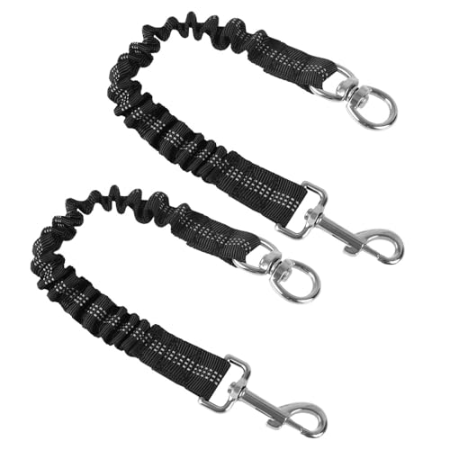 Ruckdämpfer Hundeleine, 2 Stück Reflektierende Bungee Leinenverlängerung für Hundeleine, Robuste Elastisch Hundetrainingsleine mit 360° Drehclips für Joggen, Spazieren, Training (16.9"-22.8") von MiOYOOW