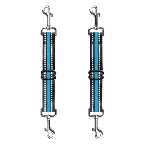 Sicherheitsclip für Hundehalsbänder, 2 Stück Hunde Sicherheitshalsbandclip, 360° Drehbar Doppelseitiger Sicherungsverschluss für Halsband und Hundeleine mit Reflektorstreifen von MiOYOOW