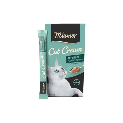 MIAMOR - Cat Snack (Cream) | Schmackhafter Snack zum Verwöhnen ausgewachsener Katzen. Ergänzungsfutter im Portionsbeutel ohne Zucker und künstliche Zusätze | Inhalt: 11x5x15g Geflügel von Miamor