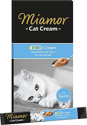 MIAMOR - Cat Snack (Cream) Junior | Schmackhafter Snack zum Verwöhnen heranwachsender Katzen. Ergänzungsfutter im Portionsbeutel ohne Zucker und künstliche Zusätze | Inhalt: 11x6x15g von Miamor