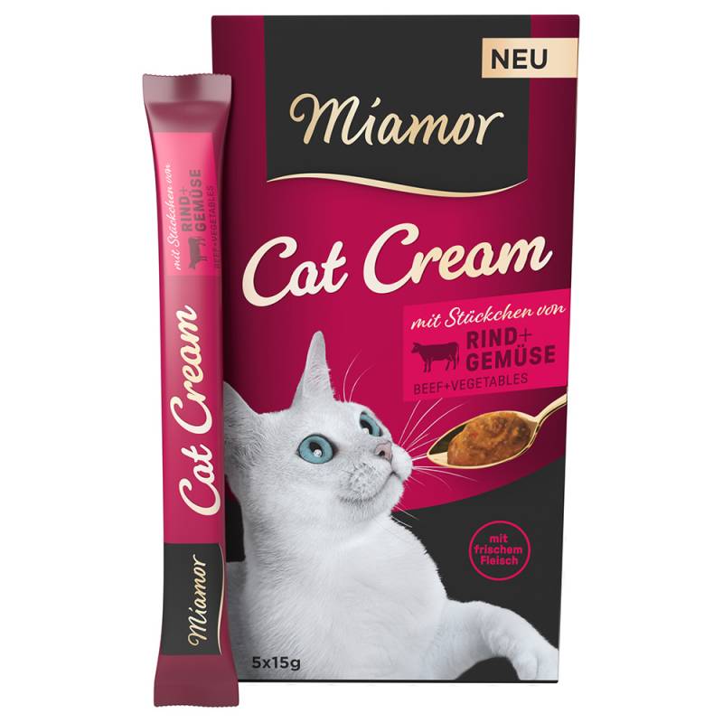 Miamor Cat Cream Rind + Gemüse - Sparpaket 20 x 15 g von Miamor