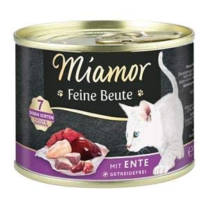 MIAMOR - Feine Beute | Nassfutter für ausgewachsene Katzen mit 7 Sorten Fleisch und Innereien. Getreidefreies Alleinfutter mit Taurin in der Dose ohne künstliche Zusätze | 12x185g von Miamor