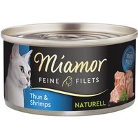 Miamor Feine Filets Naturelle Thunfisch & Shrimps 48x80 g von Miamor