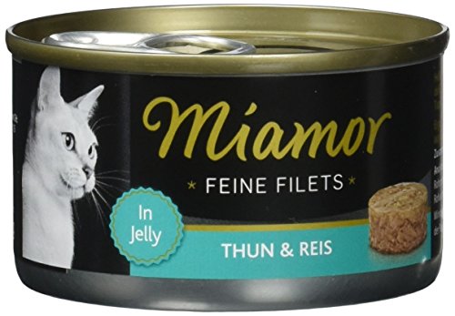 MIAMOR - Feine Filets Naturelle | Nassfutter für ausgewachsene Katzen mit Filetstückchen im eigenen Saft. Fettarmes Ergänzungsfutter in der Dose ohne künstliche Zusätze | 12x156g Thunfisch & Reis von Miamor