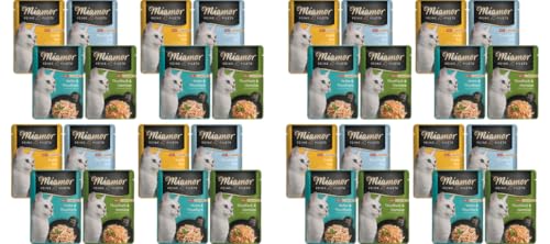 Miamor Feine Filets in Sauce 32 x 100g Mixpaket | Getreidefrei, Fettarm, Ohne Zucker & Nebenerzeugnisse, Hochwertige Filetstückchen | im Frischebeutel | Nassfutter für Katzen von Miamor