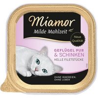 Miamor Milde Mahlzeit Geflügel pur & Schinken 32x100 g von Miamor