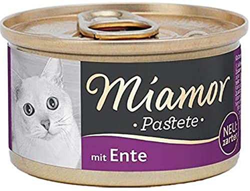 MIAMOR - Pastete | Nassfutter für ausgewachsene Katzen mit natürlichem Taurin. Getreidefreies Alleinfutter in der Dose ohne Soja und künstliche Zusätze | 12x85g Ente von Miamor