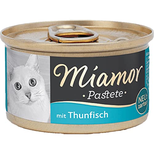 MIAMOR - Pastete | Nassfutter für ausgewachsene Katzen mit natürlichem Taurin. Getreidefreies Alleinfutter in der Dose ohne Soja und künstliche Zusätze | 12x85g Thunfisch von Miamor