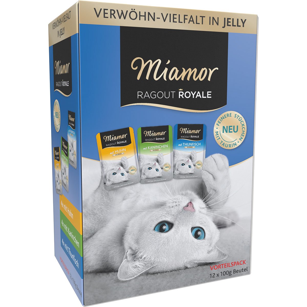 Miamor Ragout Royale Huhn, Thunfisch, Kaninchen in Jelly Multibox Adult 12x100g von Miamor