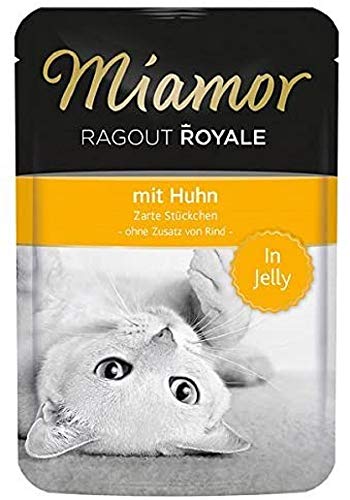 MIAMOR - Ragout Royale in Jelly | Nassfutter in Jelly für ausgewachsene Katzen. Alleinfutter im Frischebeutel ohne Soja, Farb- und Konservierungsstoffe | 22x100g Huhn von Miamor