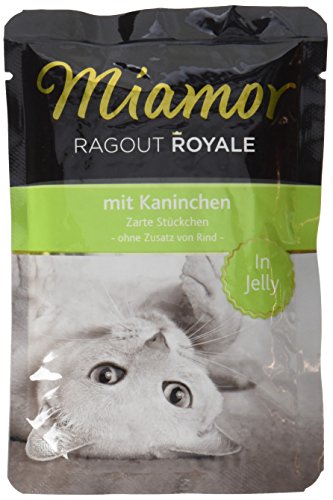 MIAMOR - Ragout Royale in Jelly | Nassfutter in Jelly für ausgewachsene Katzen. Alleinfutter im Frischebeutel ohne Soja, Farb- und Konservierungsstoffe | 22x100g Kaninchen von Miamor