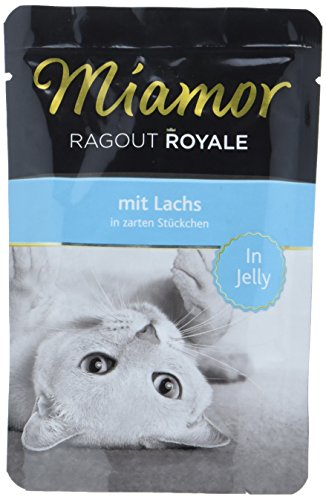 MIAMOR - Ragout Royale in Jelly | Nassfutter in Jelly für ausgewachsene Katzen. Alleinfutter im Frischebeutel ohne Soja, Farb- und Konservierungsstoffe | 22x100g Lachs von Miamor