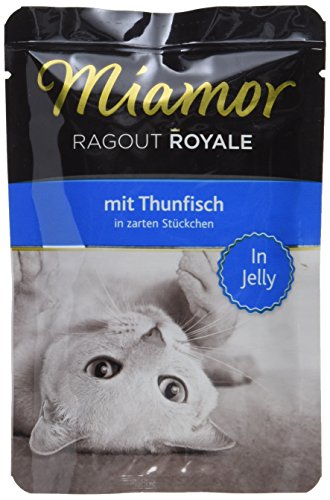 MIAMOR - Ragout Royale in Jelly | Nassfutter in Jelly für ausgewachsene Katzen. Alleinfutter im Frischebeutel ohne Soja, Farb- und Konservierungsstoffe | 22x100g Thunfisch von Miamor