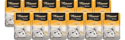 Miamor Ragout Royale in Jelly 12 x 100g Huhn | Mit Vitaminen & Mineralstoffen | Getreidefrei & ohne künstliche Zusätze | Bekömmliche und natürliche Katzennahrung von Miamor