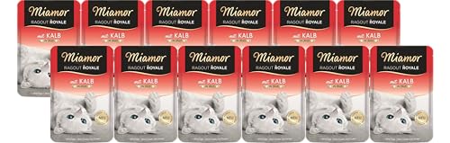 Miamor Ragout Royale in Jelly 12 x 100g Kalb | Mit Vitaminen & Mineralstoffen | Getreidefrei & ohne künstliche Zusätze | Bekömmliche und natürliche Katzennahrung von Miamor