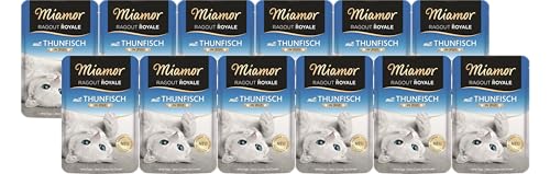 Miamor Ragout Royale in Jelly 12 x 100g Thunfisch | Mit Vitaminen & Mineralstoffen | Getreidefrei & ohne künstliche Zusätze | Bekömmliche und natürliche Katzennahrung von Miamor