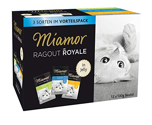 MIAMOR - Ragout Royale in Jelly Multibox | Nassfutter für ausgewachsene Katzen mit Ragout-Stückchen. Alleinfutter im Frischebeutel ohne Soja, Farb- und Konservierungsstoffe | 4x12x100g von Miamor