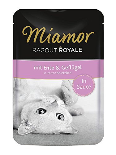 MIAMOR - Ragout Royale in Sauce | Nassfutter in Sauce für ausgewachsene Katzen. Alleinfutter im Frischebeutel ohne Soja, Farb- und Konservierungsstoffe | 22x100g Ente von Miamor