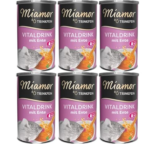 Miamor Trinkfein Ente 6 x 135ml | Vitaldrink für Katzen | Flüssigsnack mit feinen Fleischstückchen | Ohne Zucker, Milch & Getreide | Ergänzungsfutter für Katzen von Miamor