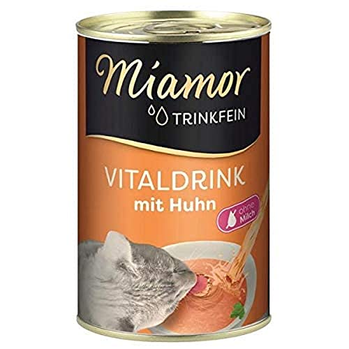 MIAMOR - Vitaldrink | Leckerer Drink für ausgewachsene Katzen zur Förderung der Flüssigkeitsaufnahme. Ergänzungsfutter in der Dose zur Unterstützung der Nierenfunktion | 24x135 ml Huhn von Miamor