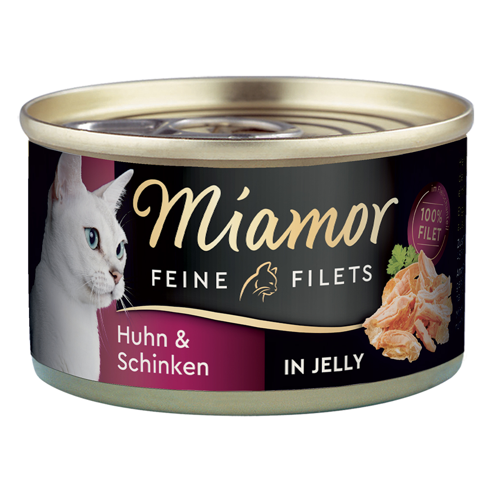 Sparpaket Miamor Feine Filets 24 x 100 g - Huhn & Schinken von Miamor