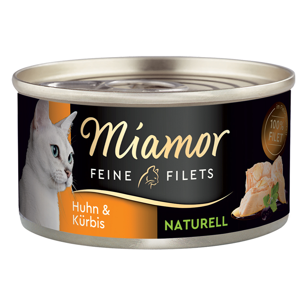 Sparpaket Miamor Feine Filets Naturelle 24 x 80 g - Huhn & Kürbis von Miamor