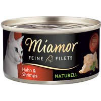 Sparpaket Miamor Feine Filets Naturelle 24 x 80 g - Huhn & Shrimps von Miamor