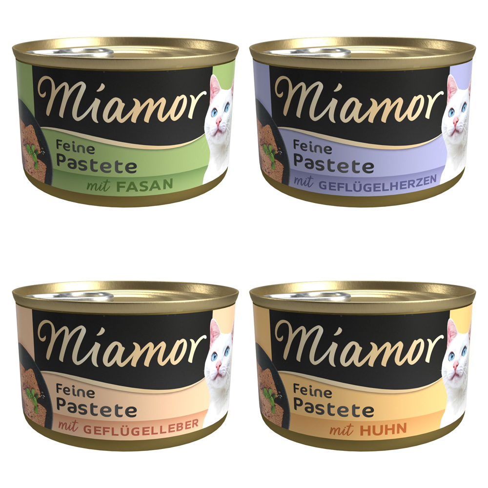 Sparpaket Miamor Pastete 24 x 85 g - Mixpaket Geflügel (4 Sorten) von Miamor