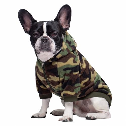 Camo Französische Bulldogge Kleidung Hund Hoodie Sweatshirts mit Taschen für kleine Hunde Welpen Chihuahua Mantel Kleidung Haustier Katze Hoodie Fleece Hund Pullover Kostüm von Miaododo