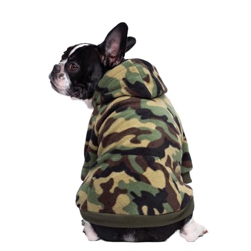 Camo Französische Bulldogge Kleidung Hund Hoodie Sweatshirts mit Taschen für kleine Hunde Welpen Chihuahua Mantel Kleidung Haustier Katze Hoodie Fleece Hund Pullover Kostüm von Miaododo