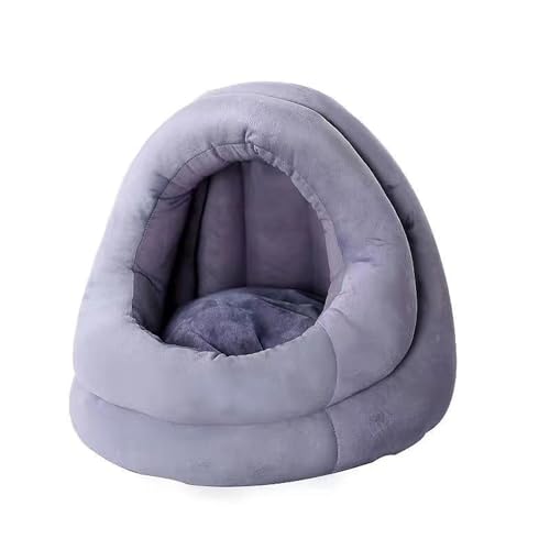 Katzenbett für kleine Hunde, Welpen, Kätzchen, Kaninchen, waschbares Hunde- und Katzenkuschelbett, faltbar, warm, Haustierbett, Haus, flauschig, für den Innenbereich, beruhigendes Bett (44 x 48 x 48 von Miaogoo