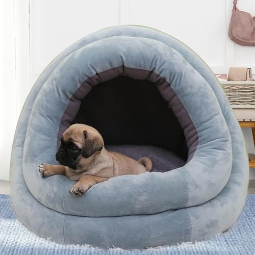 Katzenbett für kleine Hunde, Welpen, Kätzchen, Kaninchen, waschbares Hunde- und Katzenkuschelbett, faltbar, warm, Haustierbett, Haus, flauschig, für den Innenbereich, beruhigendes Bett (44 x 48 x 48 von Miaogoo