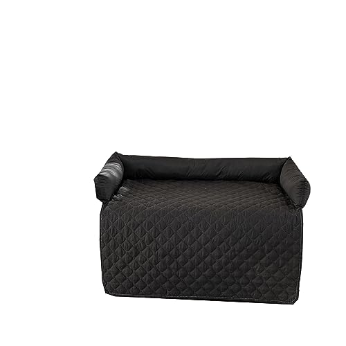 Miaogoo Comfy Haustier-Sofa-Schutzbezug, weiches Hundebett Katze und Hundematte, Möbelschutz für Hunde, Katzen, Welpen, wasserdichte rutschfeste Haustier-Schlafmatte (75 x 75 cm, Schwarz) von Miaogoo