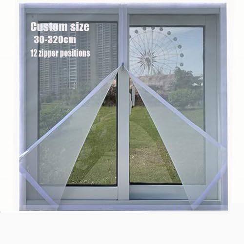 Miaogoo Custom Screen Mesh White Window Protection Net Self-Adhesive Balcony Cat Safety Screen Netting, Keep Bugs Out, Keep Air In (White) von Miaogoo