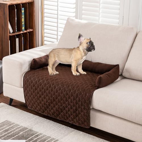 Miaogoo Durable Hundebett Kissen Sofabezug, weich, waschbar, Möbelschutz, Katzen- und Hundeschlafmatte, waschbar, wasserdicht, Haustierbett für Hunde und Katzen (75 x 75 cm, braun) von Miaogoo